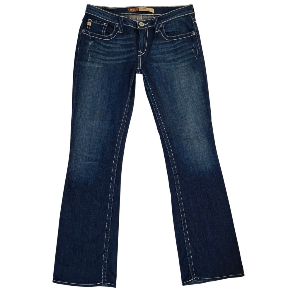 Big Star Remy Jeans Women's 29R Dark Wash Low Rise‎ Bootcut Stretch Embroidered